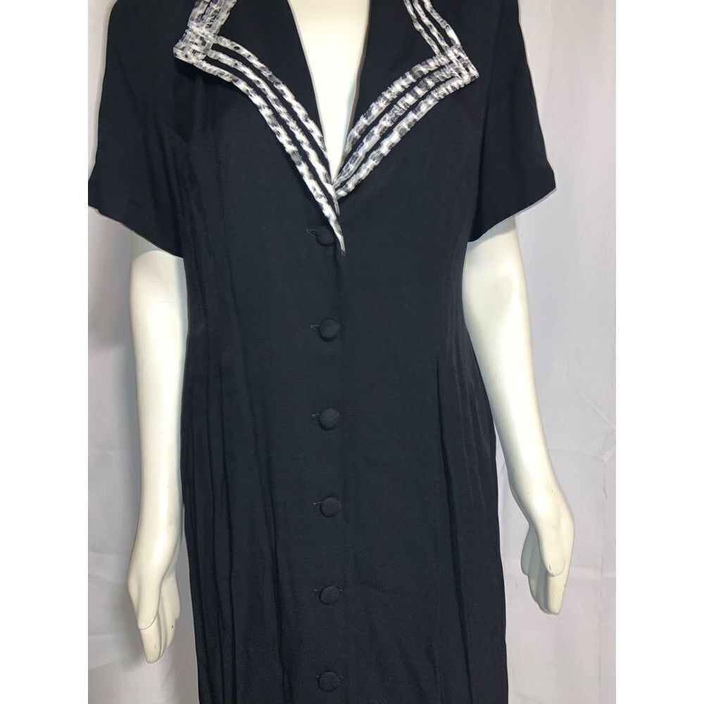 ‎Vintage Black Button Down Dress 16P